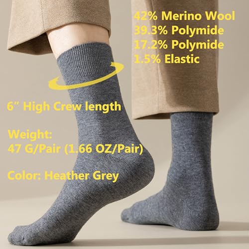 Image of MAGIARTE Merino Wool Socks Christmas Gift Pack Light Weight Winter Warm Vintage Cozy Crew Socks for Women and Men 3 Pack