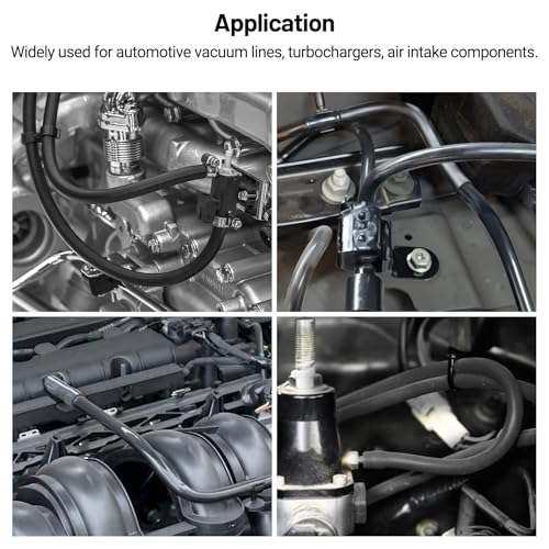 Image of EVIL ENERGY 5 /32 1 /4 5 /16 3 /8 Silicone Vacuum Tubing Hose Line Kit 10FT 4PCS 130PSI Max Pressure Black (4mm 6mm 8mm 10mm)
