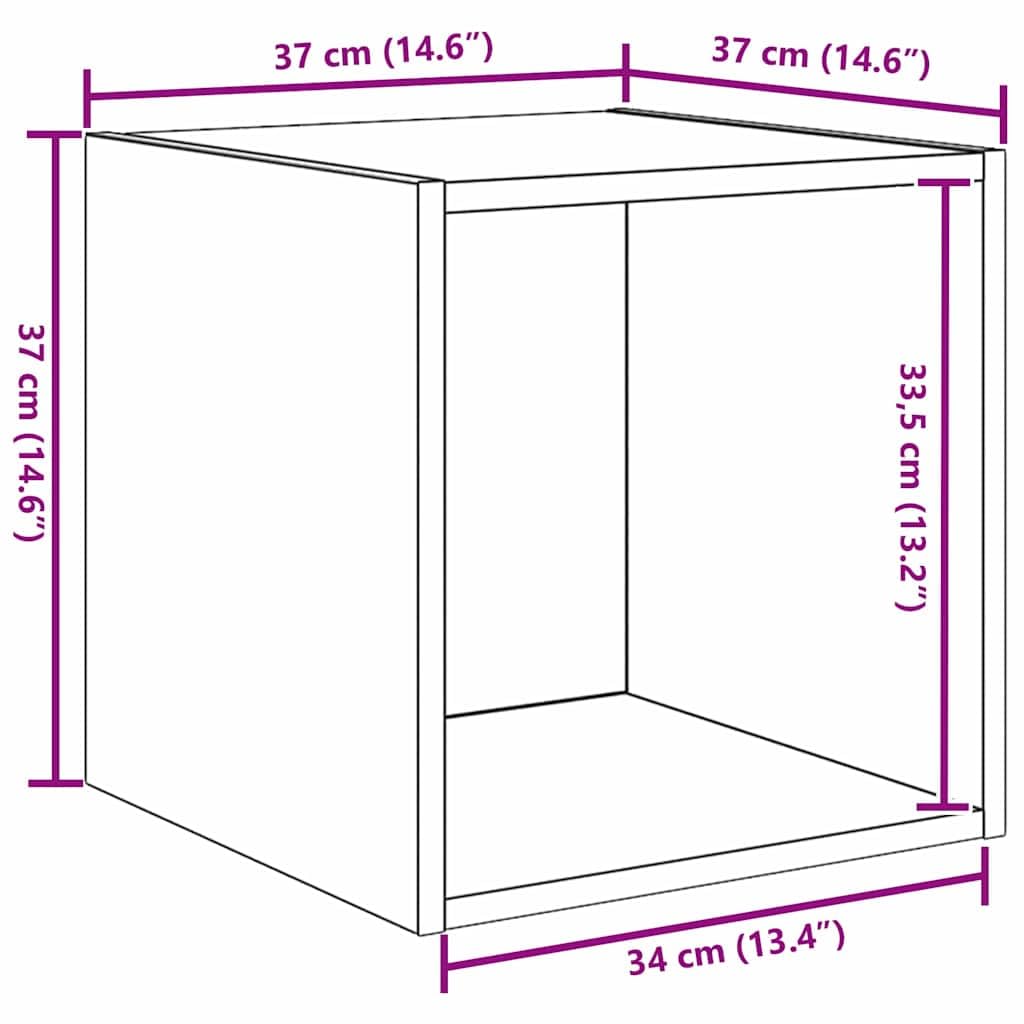 Set di 2 mensole da parete in rovere Artisan, 37 x 37 x 37 cm, per soggiorno, camera da letto, cucina, bagno, corridoio, ufficio, organizer