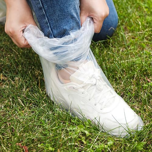 8 Piezas Cubiertas de Zapatos para Lluvia Descartables Impermeables para Exterior Cubrezapatos Largos de Plástico para Mujeres y Hombres Días de Lluvia Transparente miniatura 4