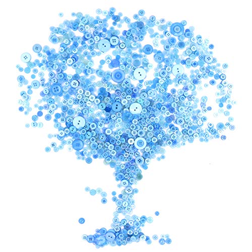 Rustark 650Pcs Blue Series Resin Buttons Favorite Findings Basic Buttons 2 And 4 Holes Craft Buttons For Arts, Diy Crafts, Decoration, Sewing - Sizes Range From 0.28 To 1.18 Inch #TOP4