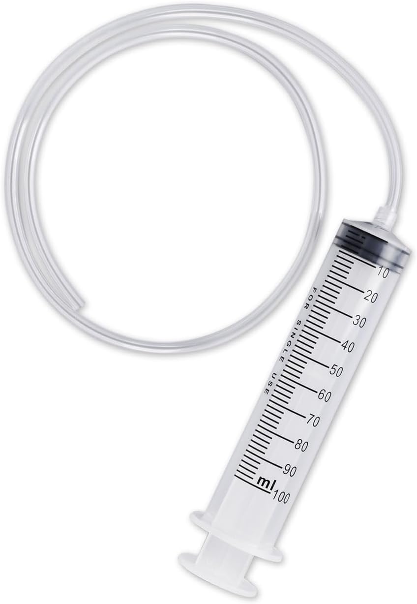 100ml Oil Syringe with 80cm (31.5in) Tubing for Car Brake Fluid Engine Oil Extractor Large Plastic Brake Bleeding Syringe