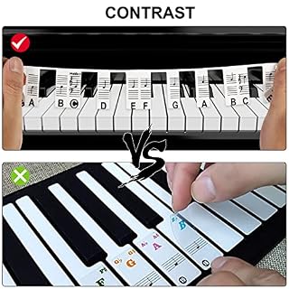 Guide de notes de piano amovible en silicone – Étiquettes réutilisables à 88 touches pour clavier de piano, pas besoin d’autocollants - Les Beatles, Paul McCartney, John Lennon, RIngo Starr, George Harrison Guide de notes de piano amovible en silicone – Étiquettes réutilisables à 88 touches pour clavier de piano, pas besoin d'autocollants – Image 2