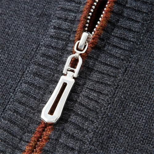 Mens Fall Winter Sweater Zippers Turtleneck Long Sleeve Warm Pullovers Sports Sweater4