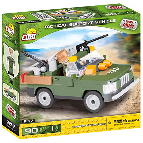 Veiculo De Suporte Tatico Blocos Para Montar Com 90 Pcs COBI Blocos de Montar Verde