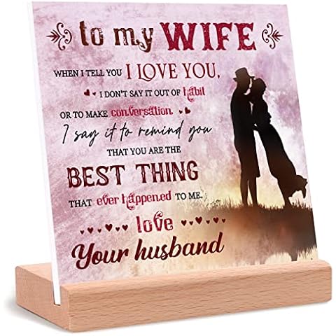 Birthday Valentines Gifts for Wife, to My Wife Desk Decor Gift, Wedding Anniversaries Birthday Gifts for Wife from Husband, Romantic Wife Gifts for Her Birthday Anniversary Mothers Day Cover