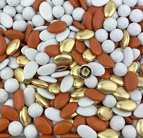 Dragées chocolat variation Terracotta et blanc et or Noisette chocolat blanc 1kg - pas cher de qualité - environ 240 dragées - Fabrication artisanale en...