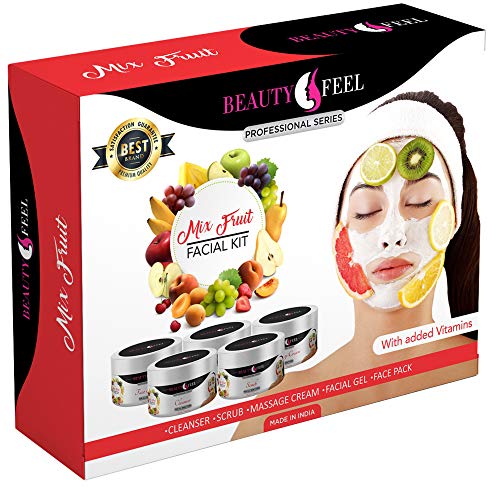 Beauty Feel Mix Fruit Facial Kit, Way To Use Facial Kit, Fairness, Whitening Skin, Skin Glow Instant result without damage skin (set 5) 275 G