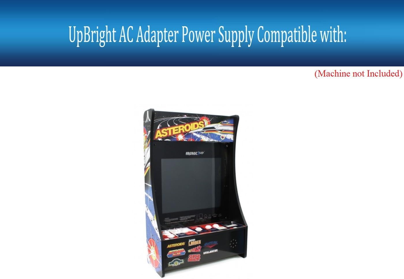 UpBright 12V AC/DC Adapter Compatible with Arcade1Up ITEM 8225 8226 ...