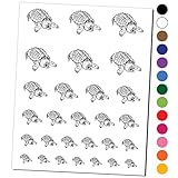 Alligator Snapping Turtle Temporary Tattoo Water Resistant Fake Body Art Set Collection - Black (One Sheet)