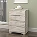 WLIVE 4 Drawer Dresser, Chest of Drawers, Wood Storage Organizer Unit for Bedroom, White Oak