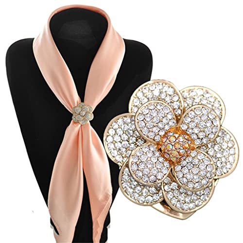 Broche de mariage haut de gamme en cristal pour écharpe en soie