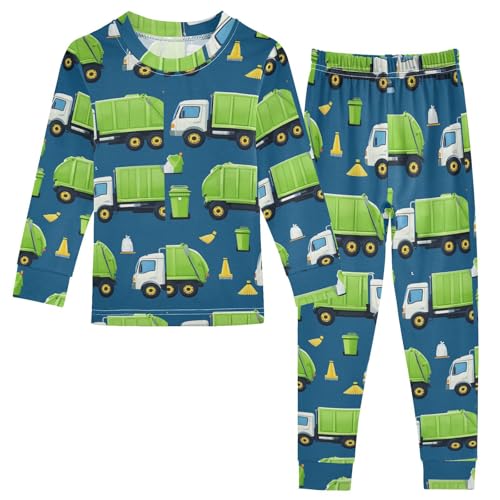 Pajama Sets Long Sleeve Garbage Trucks and Brooms Soft Comfy Sleepwear 2 Piece PJS 3-8T