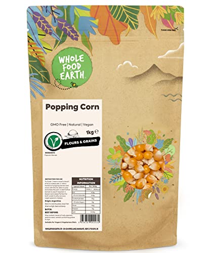 Wholefood Earth - Maíz para palomitas, 1 kg, sin transgénicos, natural