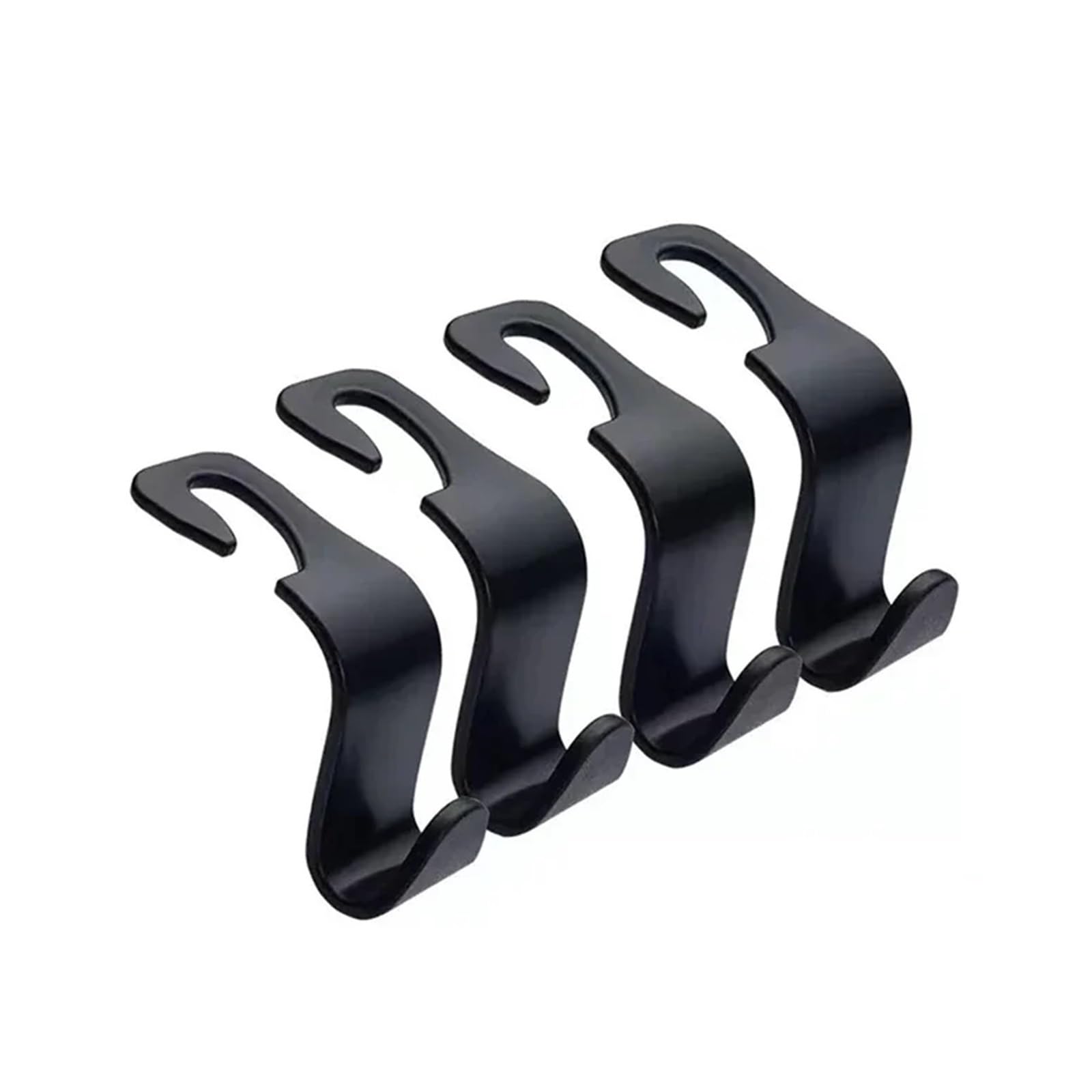 KXFVYNE 4Pack Car Carbon Fiber Hook for Bags Clips Front Headrest Organizer Holder Auto Fastener Hangers Accessories(Black 4pcs)