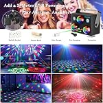Amosamz 6 in 1 Disco Ball Party Lights with Remote Control, Sound Activated Music Sync, RGB Color Changing,360° Rotation, Star Projector, Ocean Lights for Home Party, DJ Club, Birthday, Wedding Decor - Image 4