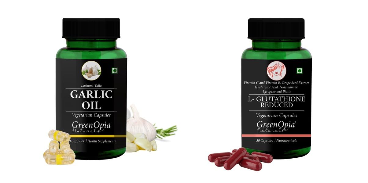 glutathione on skin Garlic Oil L Reduced Wellness Daily Vitality 60 CAPSULES Health & Personal Care Recovery & Wellness B12 Shot for Pets Quantity:90 Capsules Glutathione + Vitamin C