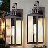 17 motion sensor outdoor lights wall mount dusk to dawn exterior light fixture waterproof anti rust porch light outside wall lights for house brown wall sconce lanterns with clear glass 2 pack  urban country home decor