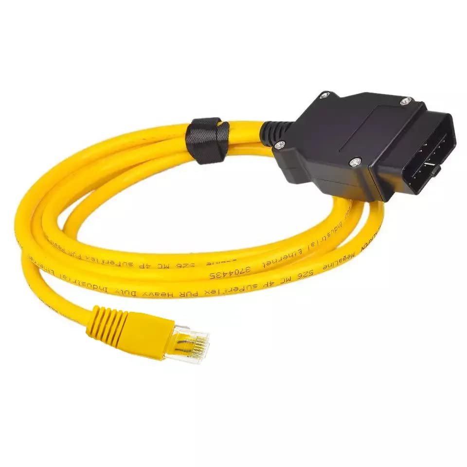 Kiloko ENET OBD2 Adaptor with Ethernet Rj45 Cable - works with I-COM, E-SYS, I-STA, Bootmod3, Bimmercode, MHD for BMW E/F/G Series & Toyota Supra MK5 Coding & Diagnostic