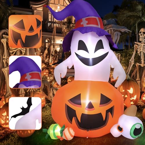 Mgparty FD0187 5Ft Halloween Inflatable Outdoor Decoration Pumpkin Ghost thumb #2