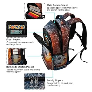 Football boys backpack soccer ball elementary school bookbag kids travel rucksack laptop bag  urban country home decor