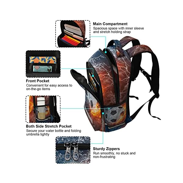 Football boys backpack soccer ball elementary school bookbag kids travel rucksack laptop bag  urban country home decor