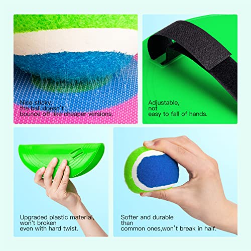 Image of EVERICH TOY Toss and Catch Ball Game Set, Upgraded Sticky Paddle Ball Set for Kids & Toddlers, Sturdy & Water-Resistant Outdoor Backyard Beach Pool Toy, Birthday Gift for Boys Girls Ages 3-12