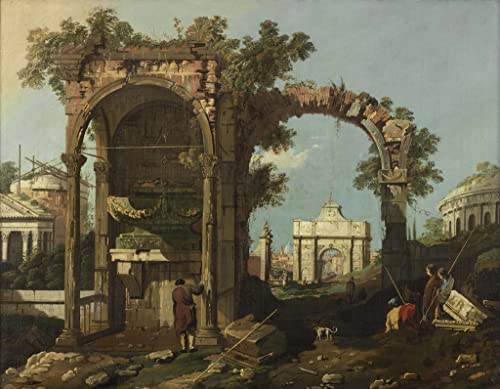 Toile Ruines et personnages de Bernardo Bellotto - Impression Art Salon 60x90cm