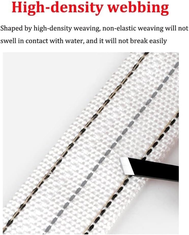 Heavy Duty Tow Strap with Safety Metal Hooks 5M, 10T Strong Break strengthened White Nylon Shackle Towing Rope for Vehicle Recovery in Roadside Emergency(White 2,3m*18 tons)