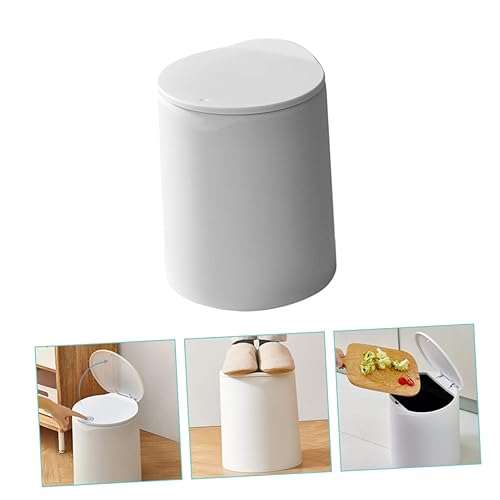 Miniatura 3 de Zerodeko Contenedor de basura con tapa, contenedor de plástico con tapa, cubo de basura de plástico con tapa, contenedor de basura para baño,