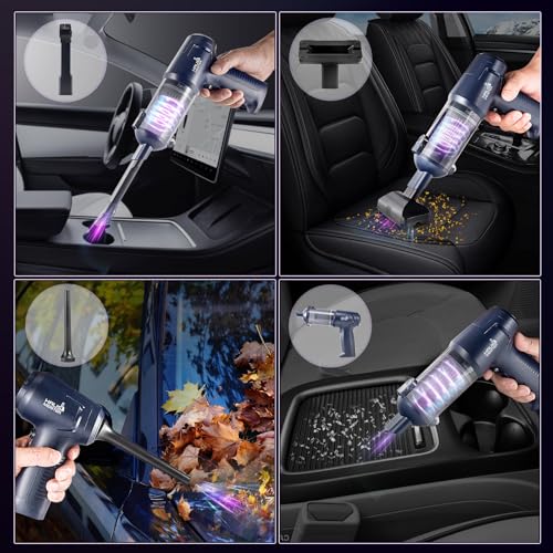 Image of HAUSMEISTER Airflex Pro Car Vacuum Portable Cordless, 20000PA Handheld Vacuum Cleaner,Mini Vacuum Cleaner w /Type-C Fast Charge for Car, Home & Outdoor(Navy Blue)