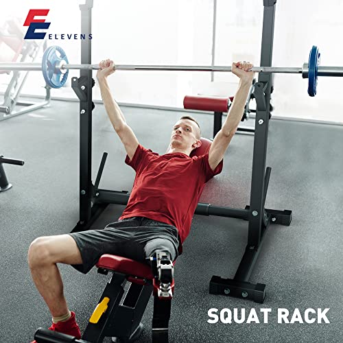 Elevens Squat Rack Stand Adjustable Bench Press Rack Barbell Rack Stand Multi-Function Weight Lifting Rack For Home Gym Strength Training #TOP1