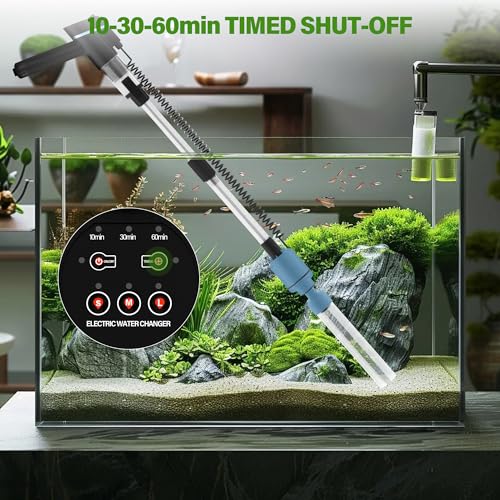 Image of BOSTANA Aquarium Vacuum Gravel Cleaner,24W Electric Fish Tank Cleaning Tools,Multifunctional Fish Tank Gravel Cleaner Vacuum for Water Changer Wash Sand Circulation (Blue+Black)