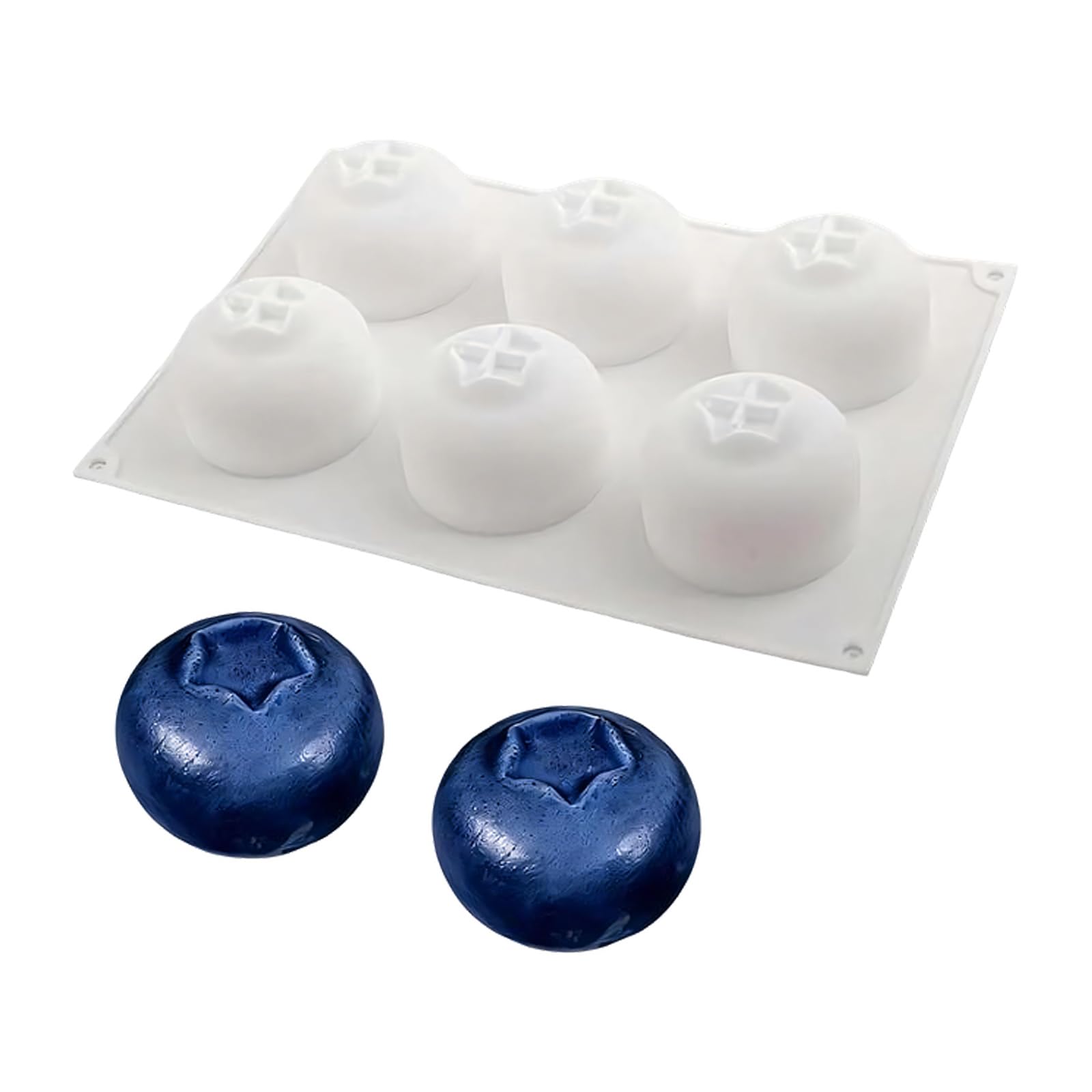 ZEPFJHE 6 Cavity Silicone Baking, Food Grade Blueberry Shape for Easy Dessert Release Baking Tray