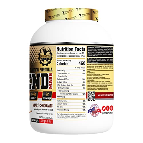 Image of Dexter Jackson Legend Mass - Premium Lean Mass Gaining Formula | Malt Chocolate Flavor | 2722g, 6 lbs - Gain Muscle Mass Efficiently!