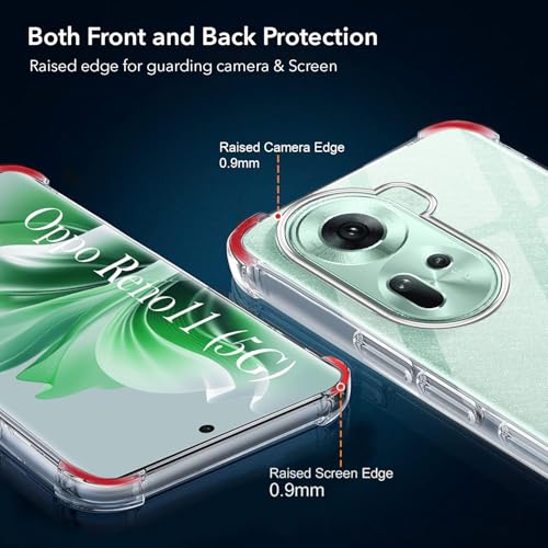 Image of Jkobi Shockproof Crystal-Clear Back Cover for Oppo Reno11 5G (Anti Yellow Case | Drop & Camera Protection | Hard Polycarbonate)