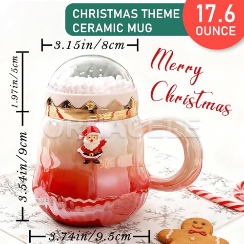 Taza Navideña de Cerámica con Tapa Santa 500ml miniatura 2