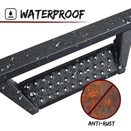 Smanow Drop Down Running Boards Compatible With 2007-2018 Jeep Wrangler Jk Jku Unlimited 4 Doors,Dual-Stage Textured Black Powder,3 Inch Nerf Bars Side Step #TOP3