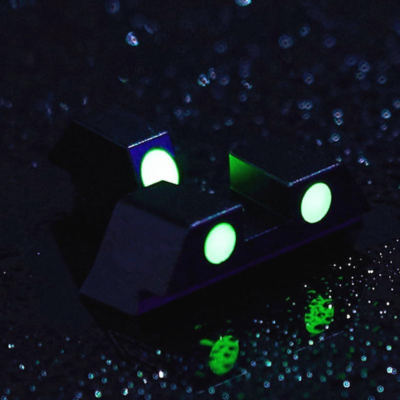 Glow in The Dark Sights for Glock, Front and Rear Metal Night Sights, Compatible with Glock 17, 19, 22, 23, 24, 26, 27, 33, 34, 35