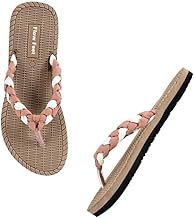 Flow Feet Women's Braided Strap Soft Sole Flip-Flops | Lightweight Comfort Slippers