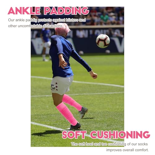 Kigeli 16 Pairs Scrunch Football Socks Youth Ultra Long Padded Soccer Calf Compression Socks for Men4