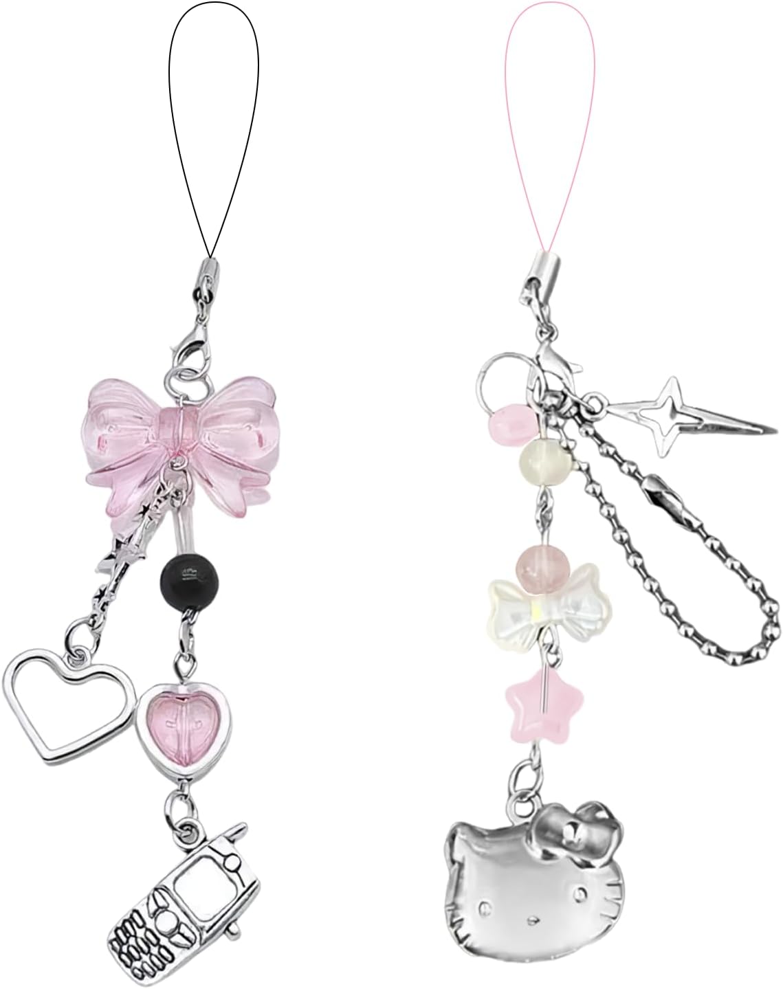 Phone Charms for Girls | Cute Kitty Mobile Charms for Phone Case | Y2K Accessories for Bag, Keychain, Camera Pendants Decor