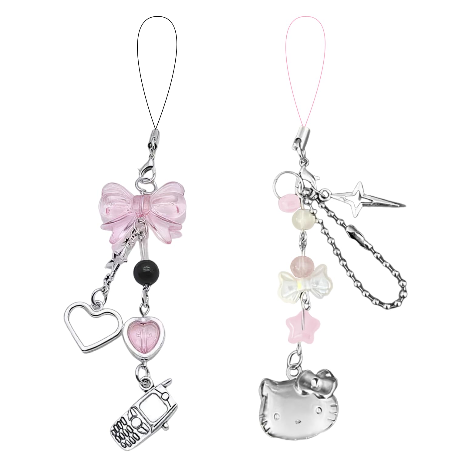 CoolShef Phone Charms for Girls | Cute Kitty Mobile Charms for Phone Case | Y2K Accessories for Bag, Keychain, Camera Pendants Decor