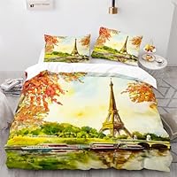 Générique Housse De Couette Arbres 140x200 Cm Avec 2 Taies D