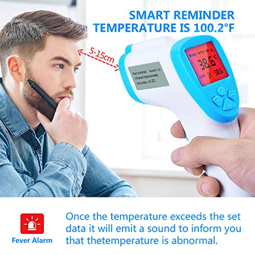 Termômetro de testa, termômetro de testa infravermelho sem contato para bebês e adultos com precisão