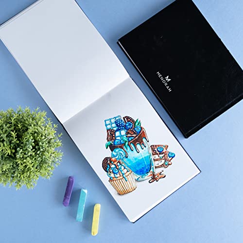Image of MENORAH - A5 - Sketch Book for Artist - 115 GSM (160 Pages / 80 Sheets) - Artist Drawing Book - (14.8 x 21.0 cm) - Hard Case Bound - Completely Handmade-Landscape- Dark Blue