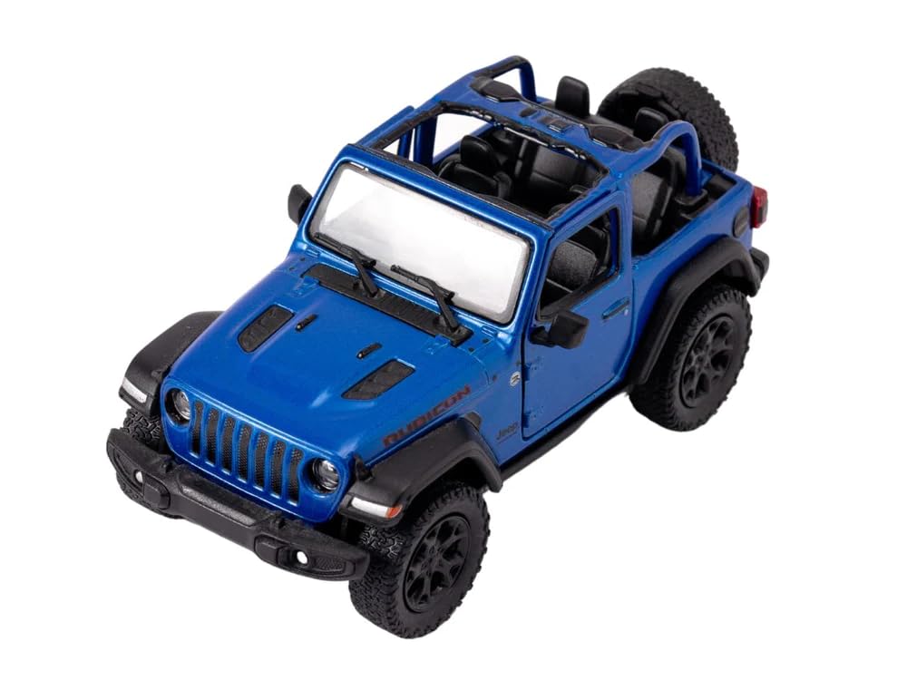 Easy Toys Model Car Compatible with Jeep Wrangler 2018. Scale Toy Off-Road Vehicle with Opening Doors. Car modeling. (Wrangler Blue)