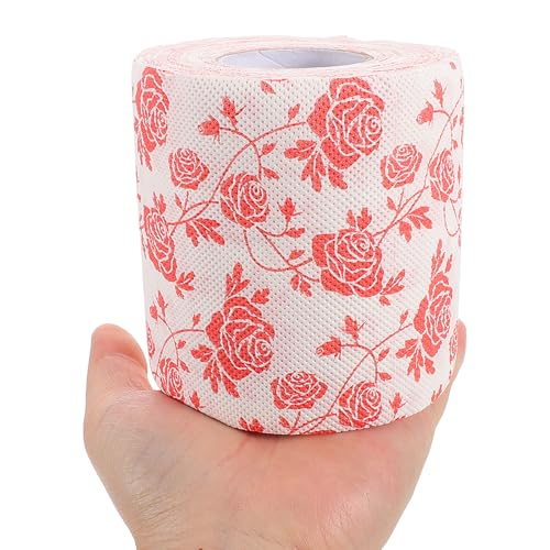 Papel higiénico para baño Yardwe de dos piezas decorativas estampadas con rosas 4