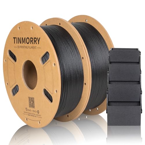 TINMORRY Glasfaser PETG Filament 1.75mm PETG-GF 3D Druck Filament 1 KG x 2 Spulen Frosted Schwarz