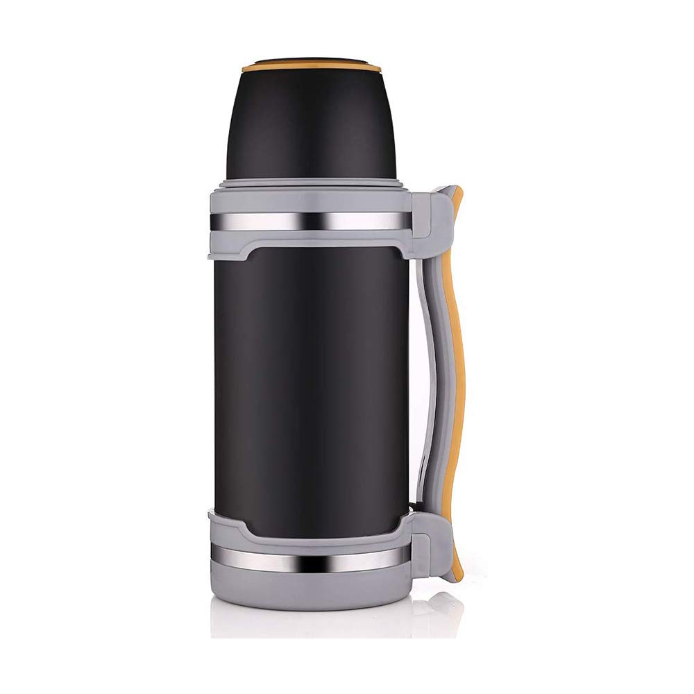 Edelstahl Trinkflasche, Thermosflasche Edelstahl Vakuum 2/2.6L, für Sport 48h Heiß & 24h Kalt, BPA-frei, Stabil & Auslaufsicher, für Sport, Fitness, Outdoor, Wandern (Blau) (black,2600ML)